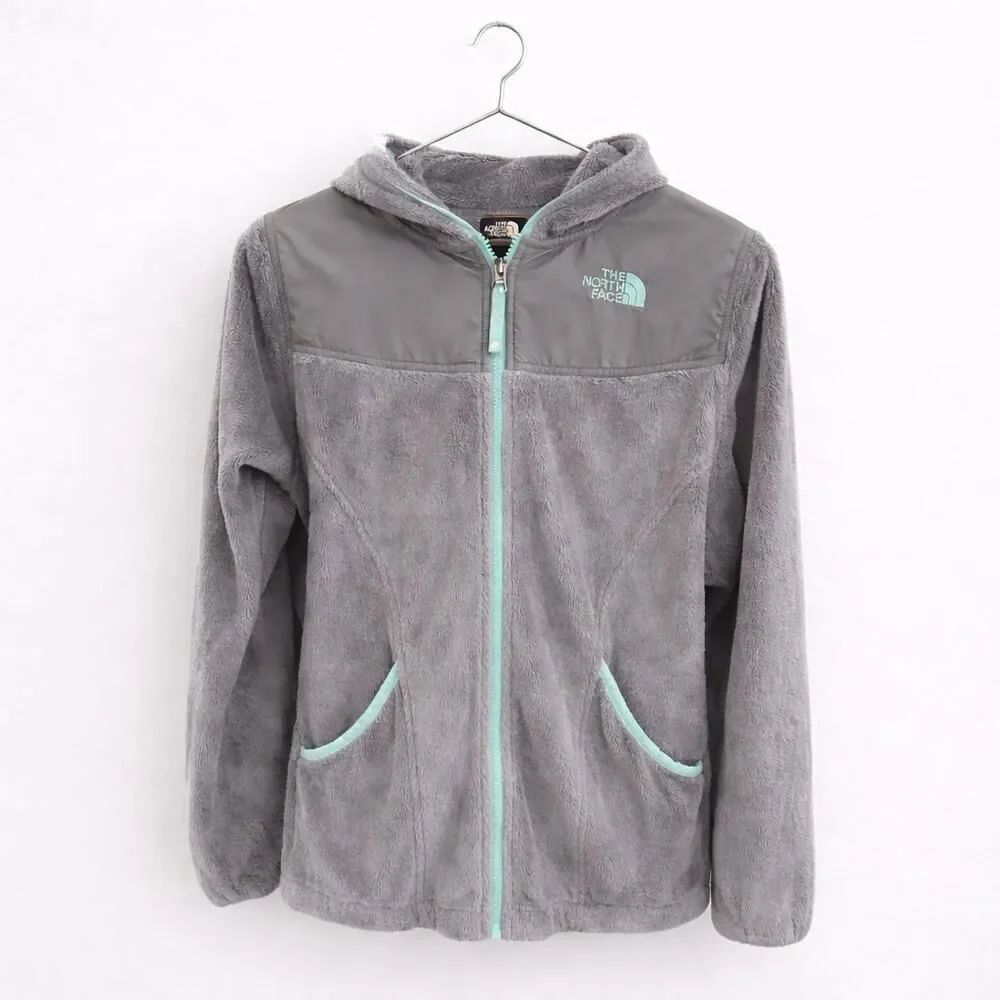 The North Face Girl’s Oso Gray Full Zip Pockets Hoodie Jacket XL 18